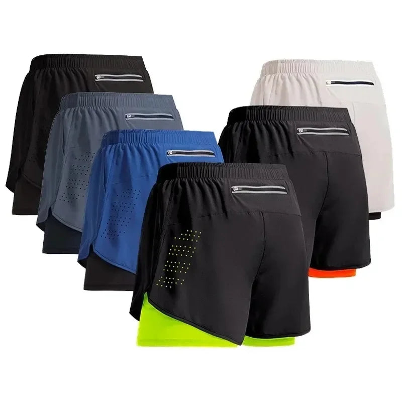 Men's Fitness Training Shorts Summer 2 In 1 Quick Dry