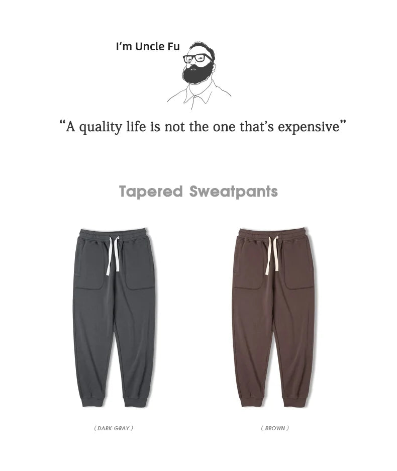 Maden Drawstring Knitted Tapered Sweatpants Men Large Pockets Sports Jogger Pants Dark Gray Casual Training Trousers Tracksuit
