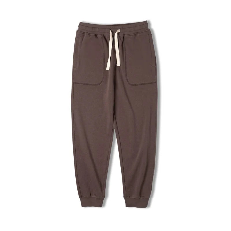 Maden Drawstring Knitted Tapered Sweatpants Men Large Pockets Sports Jogger Pants Dark Gray Casual Training Trousers Tracksuit
