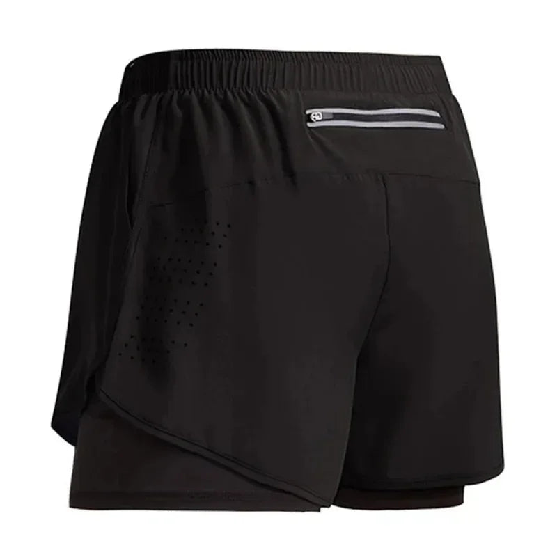 Men's Fitness Training Shorts Summer 2 In 1 Quick Dry
