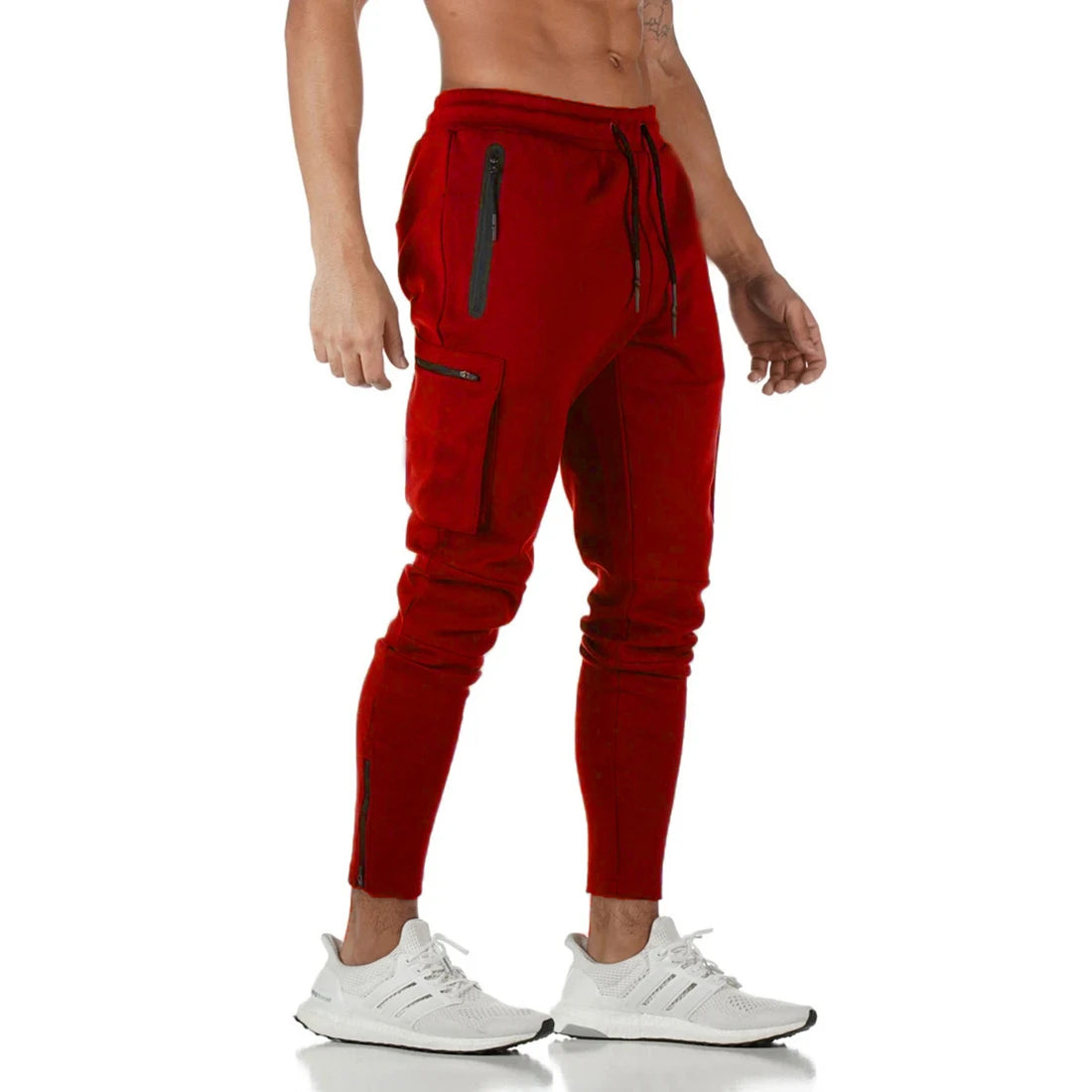 Mens Fitness Leggings Running Jogging Green Pants Joggers Streetwear Multi-pocket Trousers Sport Training Bottoms Sweatpants