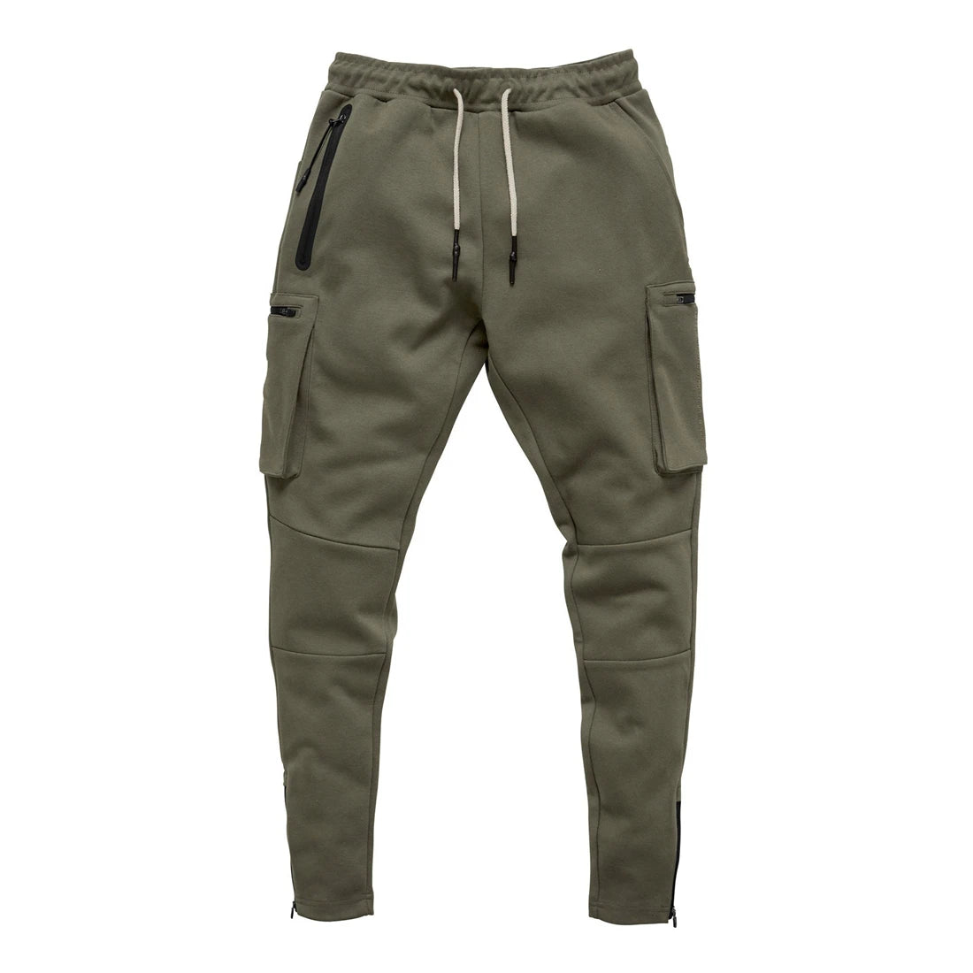 Mens Fitness Leggings Running Jogging Green Pants Joggers Streetwear Multi-pocket Trousers Sport Training Bottoms Sweatpants