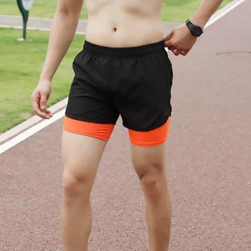 Men's Fitness Training Shorts Summer 2 In 1 Quick Dry