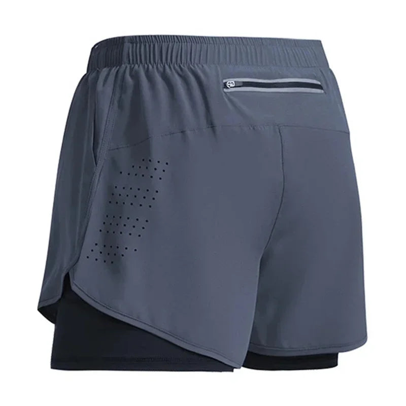 Men's Fitness Training Shorts Summer 2 In 1 Quick Dry