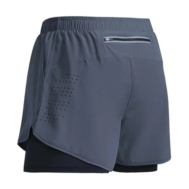 Men's Fitness Training Shorts Summer 2 In 1 Quick Dry