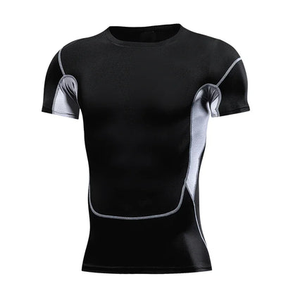 Mens Sport Top for Fitness T-shirt Bodybuilding Compression Shirt Gym Running Tight Rashguard Jogging Sweatshirt Dry Fit Clothes