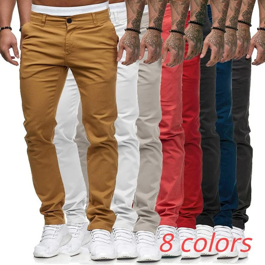 Mens Fashion Casual Simple Skinny Long Trouser