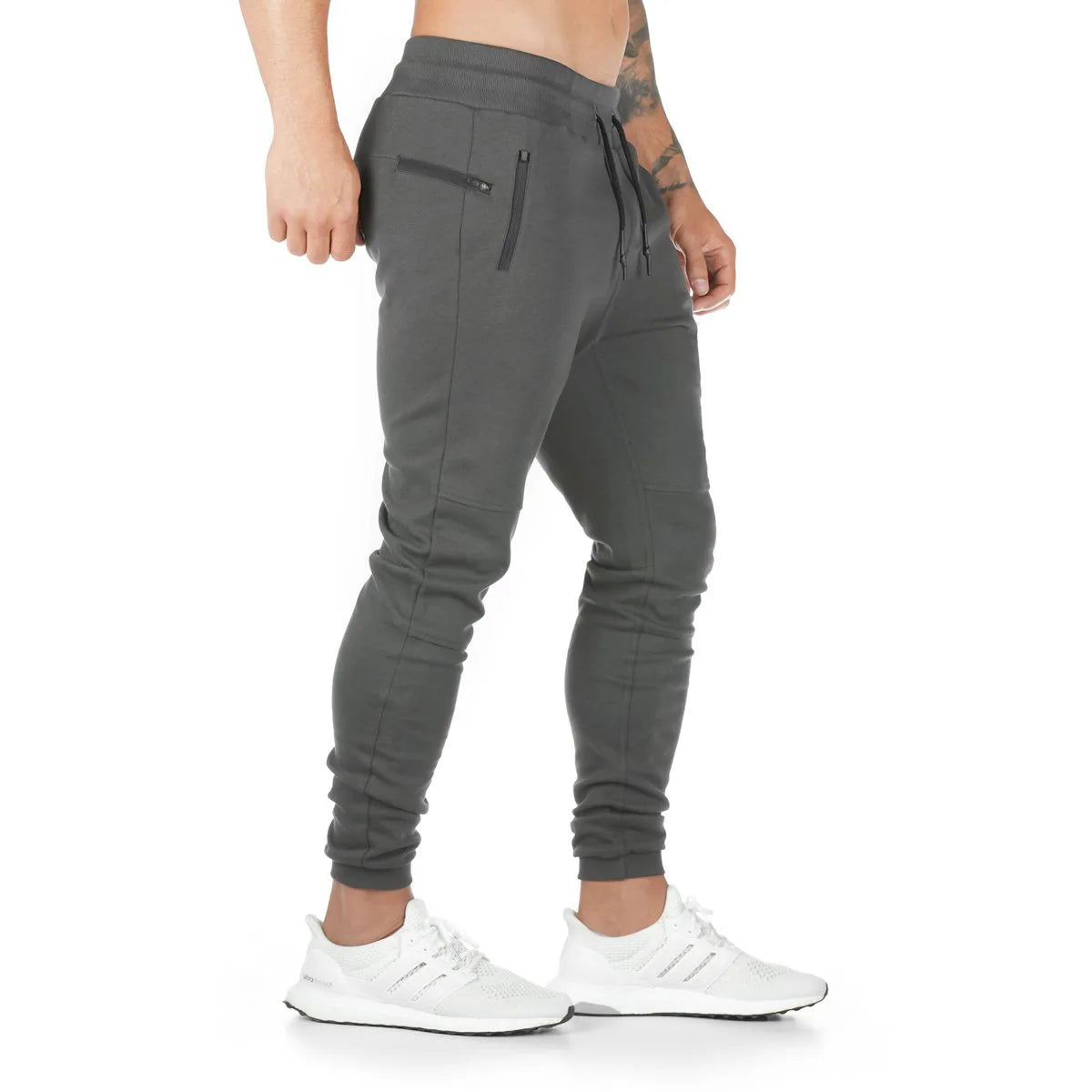New Cotton Men Sweatpants with Towel Rack and Cell Phone Pocket Running Tights Pants Men Sporting Leggings Workout Pants
