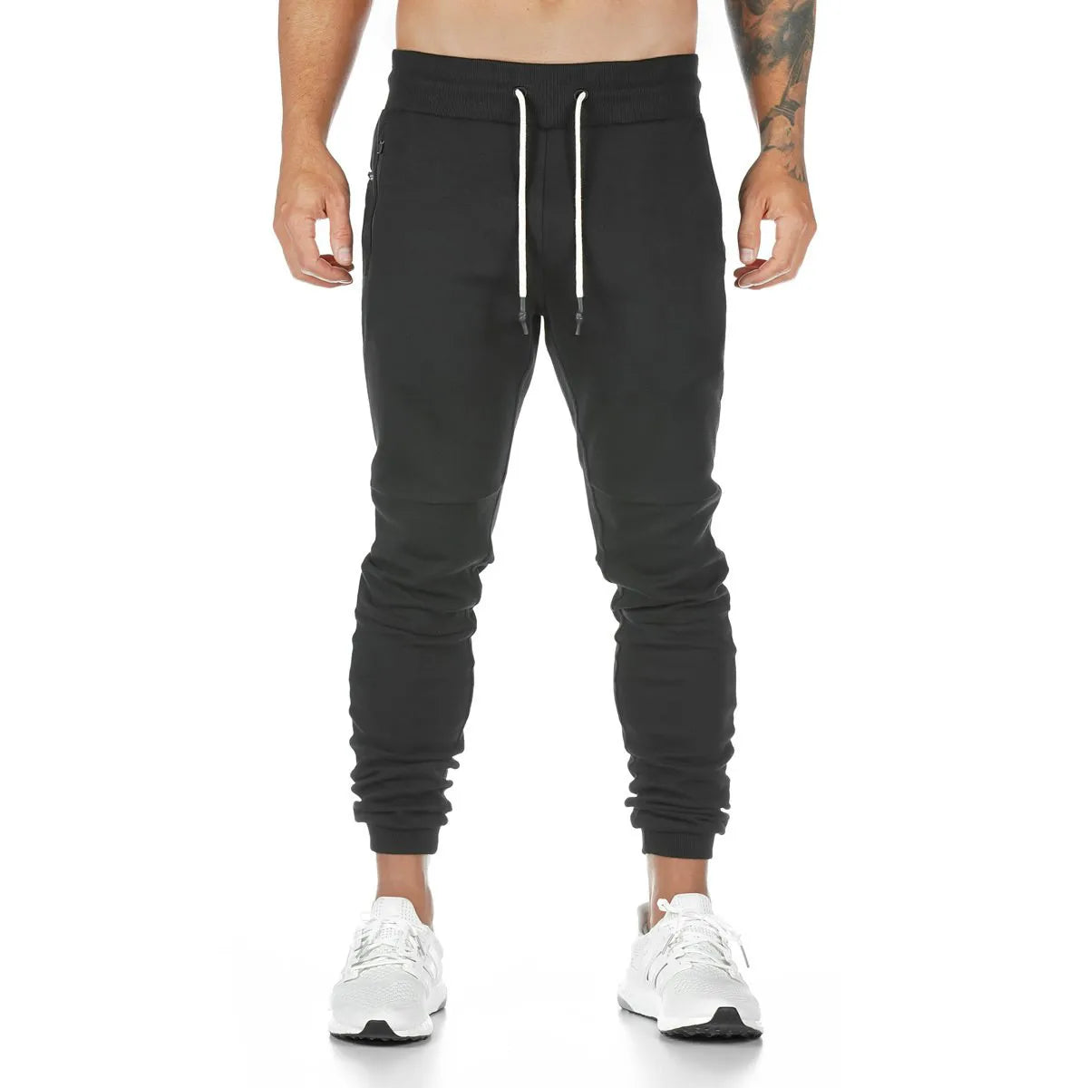 New Cotton Men Sweatpants with Towel Rack and Cell Phone Pocket Running Tights Pants Men Sporting Leggings Workout Pants