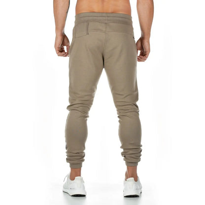 New Cotton Men Sweatpants with Towel Rack and Cell Phone Pocket Running Tights Pants Men Sporting Leggings Workout Pants