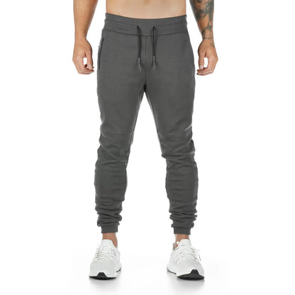 New Cotton Men Sweatpants with Towel Rack and Cell Phone Pocket Running Tights Pants Men Sporting Leggings Workout Pants