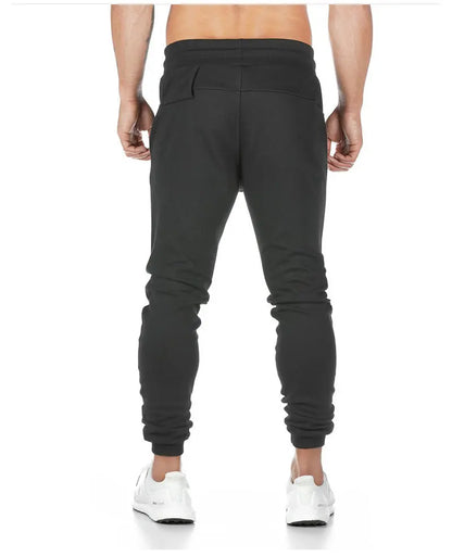 New Cotton Men Sweatpants with Towel Rack and Cell Phone Pocket Running Tights Pants Men Sporting Leggings Workout Pants