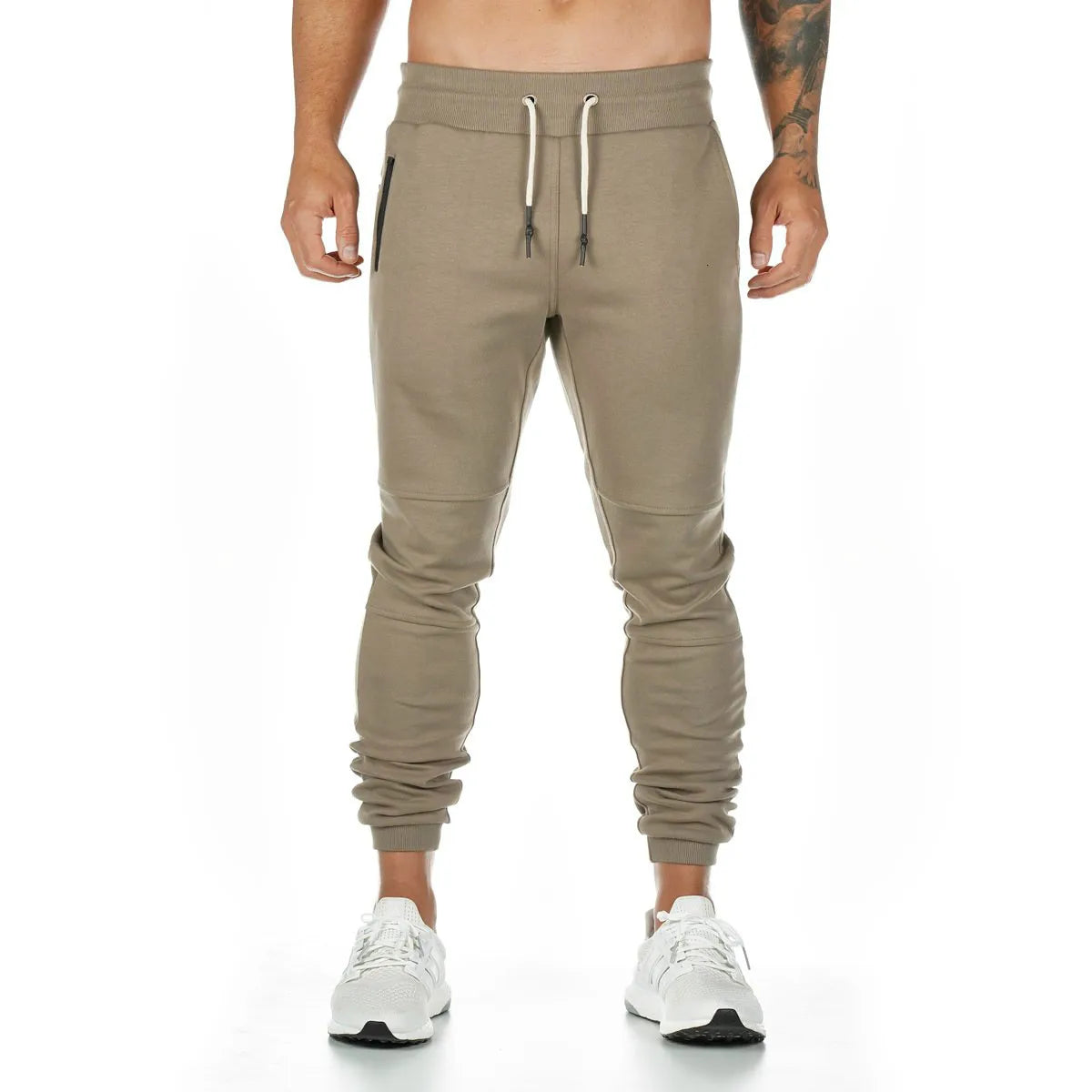 New Cotton Men Sweatpants with Towel Rack and Cell Phone Pocket Running Tights Pants Men Sporting Leggings Workout Pants