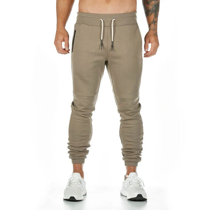 New Cotton Men Sweatpants with Towel Rack and Cell Phone Pocket Running Tights Pants Men Sporting Leggings Workout Pants