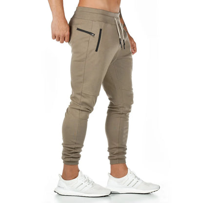 New Cotton Men Sweatpants with Towel Rack and Cell Phone Pocket Running Tights Pants Men Sporting Leggings Workout Pants