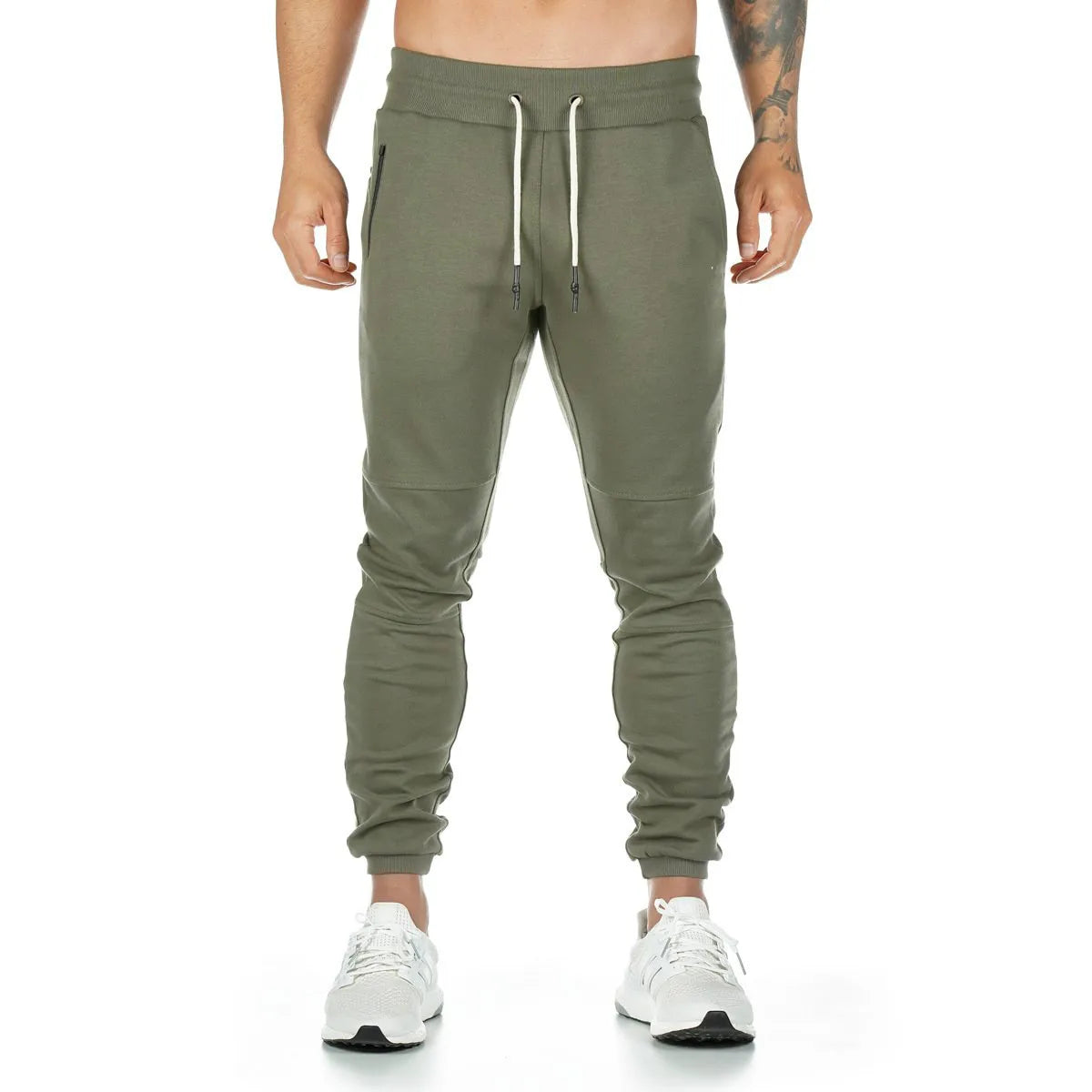 New Cotton Men Sweatpants with Towel Rack and Cell Phone Pocket Running Tights Pants Men Sporting Leggings Workout Pants