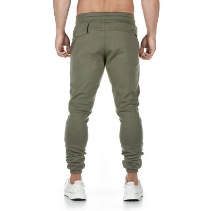 New Cotton Men Sweatpants with Towel Rack and Cell Phone Pocket Running Tights Pants Men Sporting Leggings Workout Pants