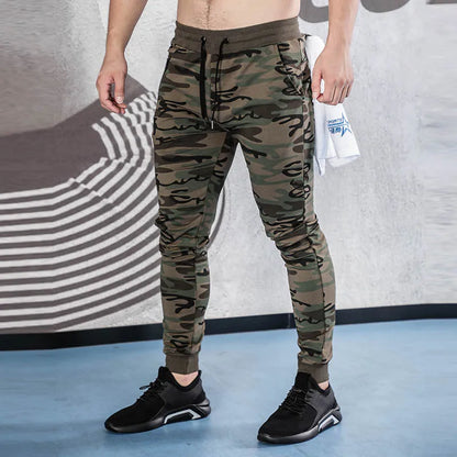 New Cotton Men Sweatpants with Towel Rack and Cell Phone Pocket Running Tights Pants Men Sporting Leggings Workout Pants