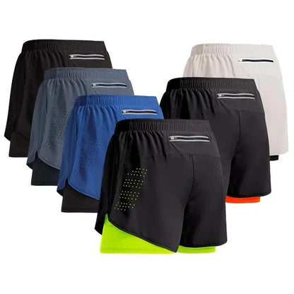 Men's Fitness Training Shorts Summer 2 In 1 Quick Dry