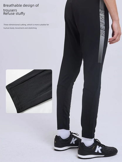 KELME football training pants men fall and winter running workout exercise pants breathable fleece lined skinny pants