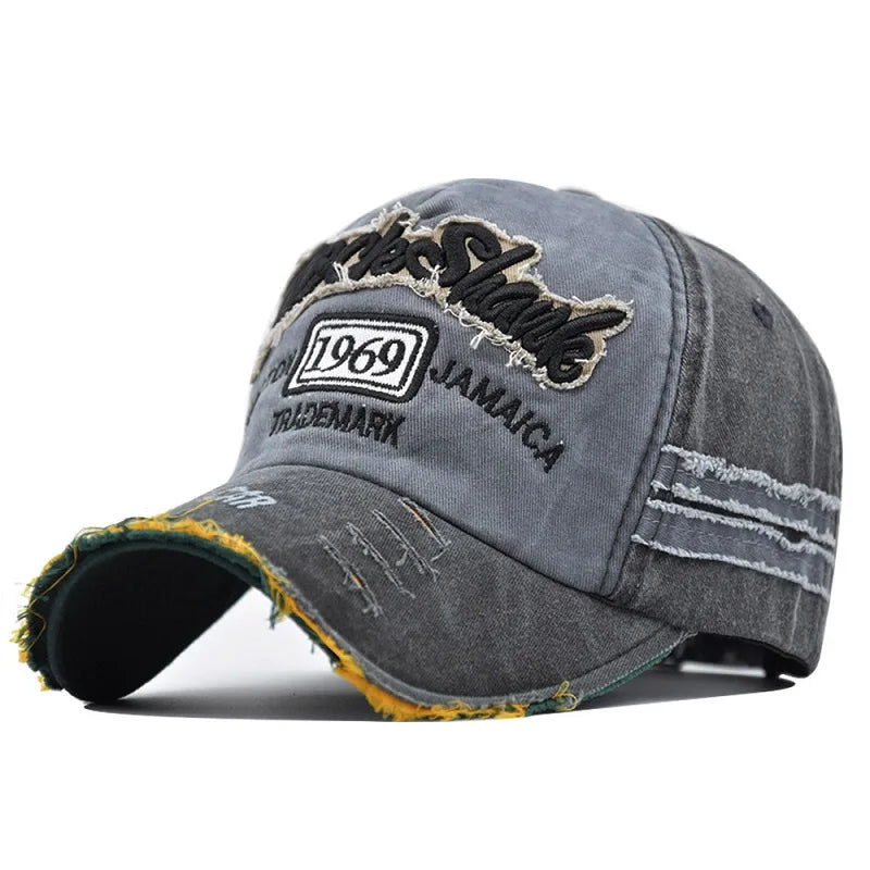 Men Woman's Baseball Caps Adjustable Casual Retro Embroidered 1969 Cotton Sun Hats Unisex Solid Color Outdoor Visor Fitted Hats
