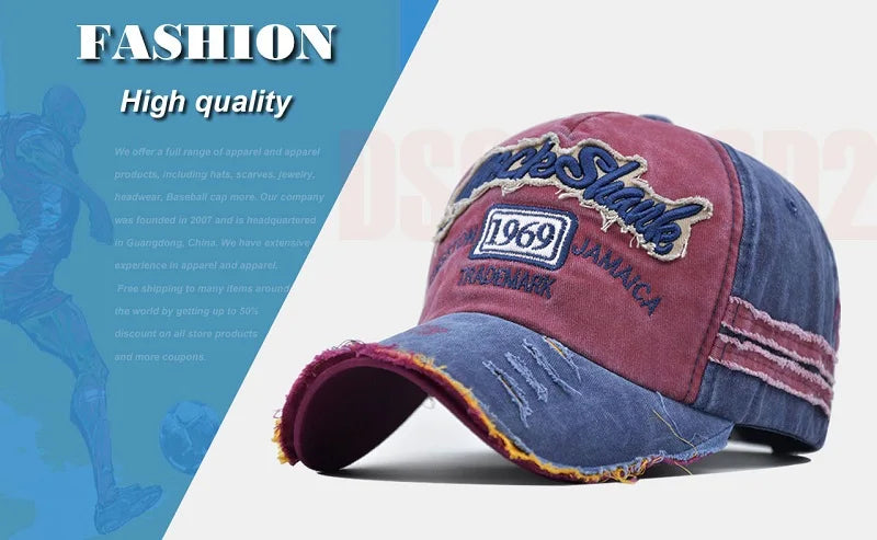 Men Woman's Baseball Caps Adjustable Casual Retro Embroidered 1969 Cotton Sun Hats Unisex Solid Color Outdoor Visor Fitted Hats