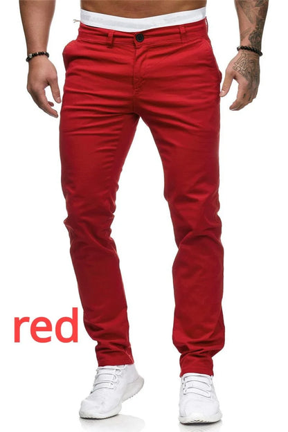 Mens Fashion Casual Simple Skinny Long Trouser