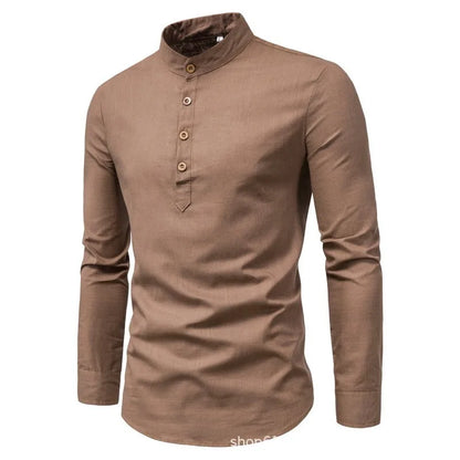 Men's Solid Casual Slim-Fitting Business Shirt
