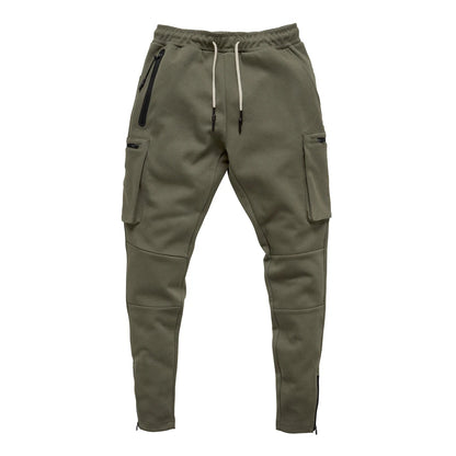 Mens Fitness Leggings Running Jogging Green Pants Joggers Streetwear Multi-pocket Trousers Sport Training Bottoms Sweatpants