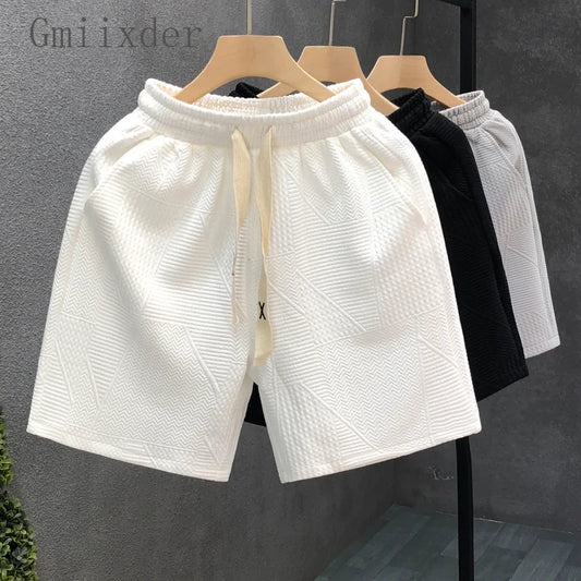 Gmiixder Minimalist Dark Patterned Shorts Men's Clothing Popular Summer Half Sweatpants 2023 New Trend for Men's Casual Shorts