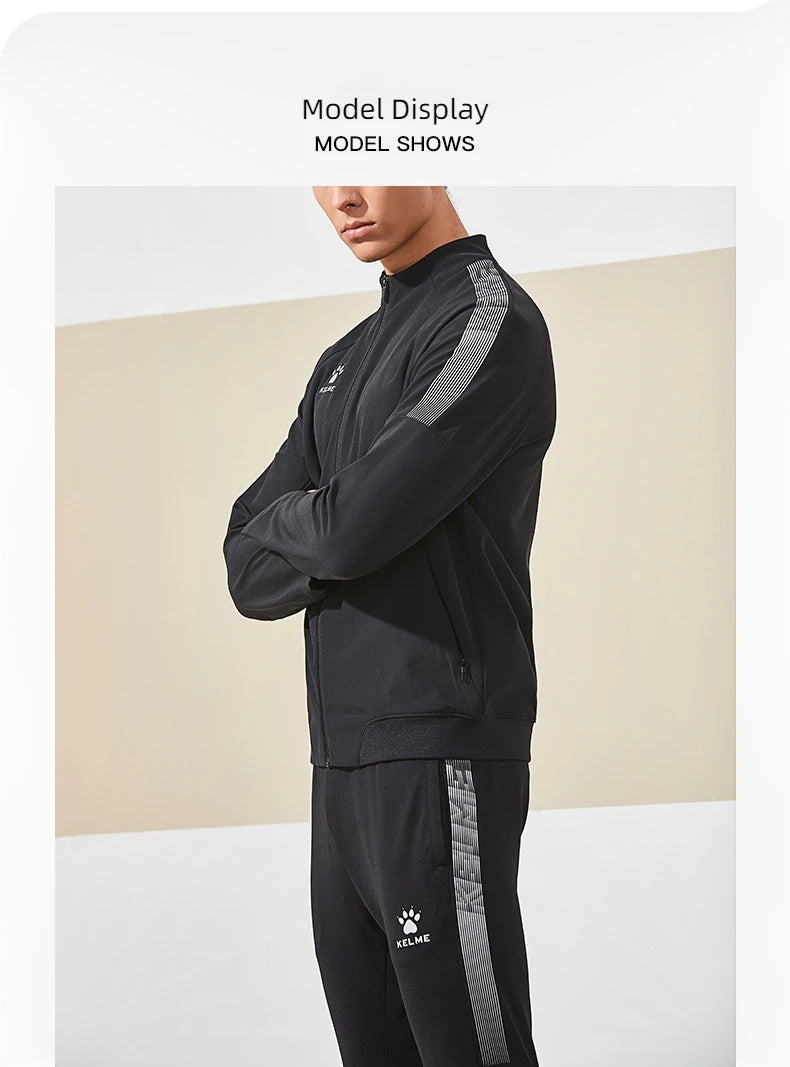 KELME football training pants men fall and winter running workout exercise pants breathable fleece lined skinny pants