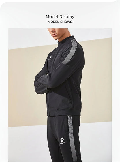 KELME football training pants men fall and winter running workout exercise pants breathable fleece lined skinny pants