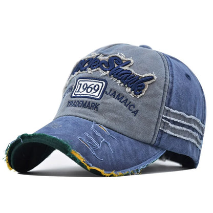 Men Woman's Baseball Caps Adjustable Casual Retro Embroidered 1969 Cotton Sun Hats Unisex Solid Color Outdoor Visor Fitted Hats
