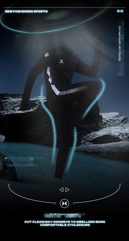 KELME football training pants men fall and winter running workout exercise pants breathable fleece lined skinny pants