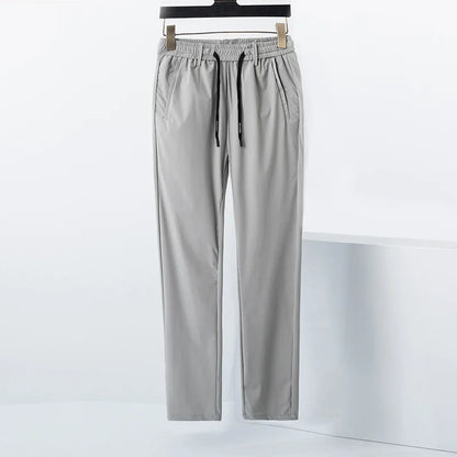 KUBRO 2024 Outdoor Quick Drying Pants Men's Summer Thin Section Elastic Sports Leisure Ice Silk Mountaineering Long  Full Length