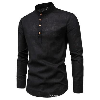 Men's Solid Casual Slim-Fitting Business Shirt