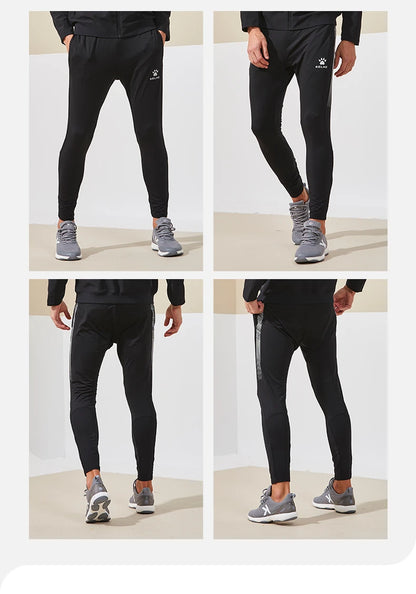 KELME football training pants men fall and winter running workout exercise pants breathable fleece lined skinny pants