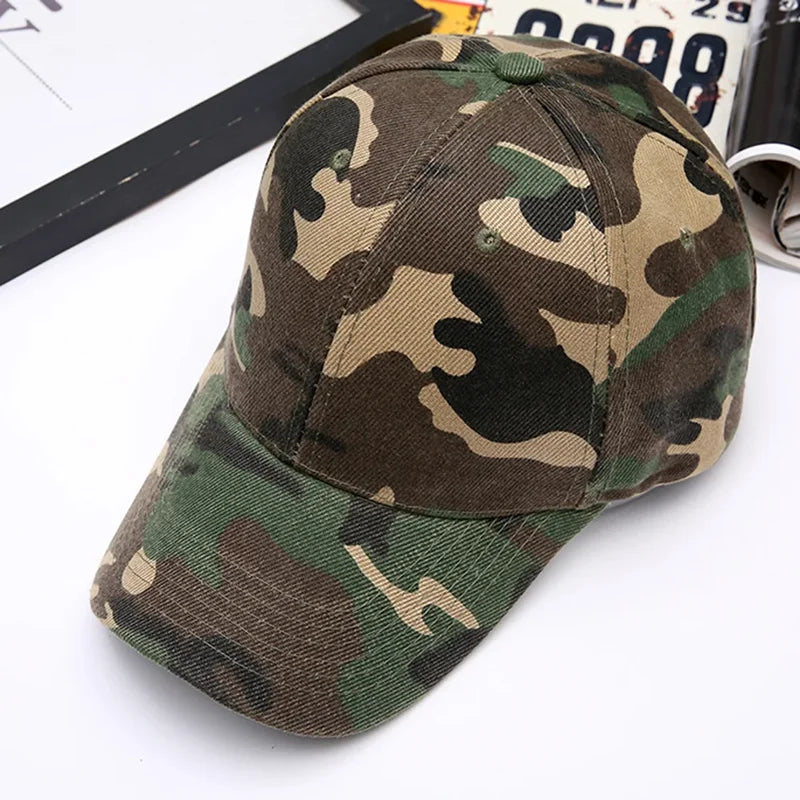 Men Women Summer Cotton Camouflage Printed Baseball Caps Sunhat Outdoor Unisex  Sports Adjustable Snapback Anti-UV Hat Visors